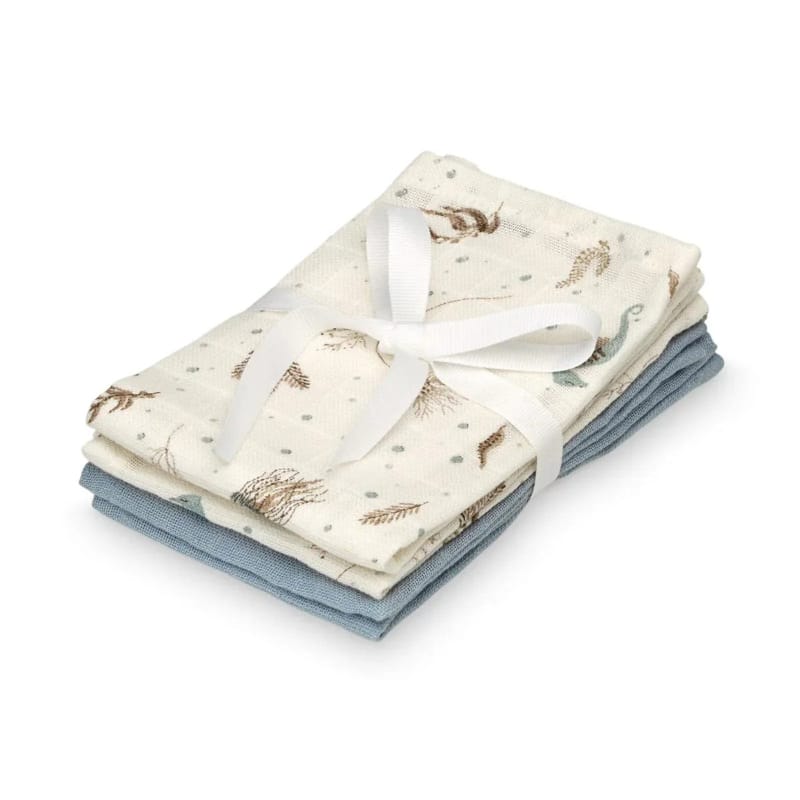 Cam Cam Copenhagen Baby Cam Cam Copenhagen 4 Pack Muslin Wash Cloth - Sea Garden