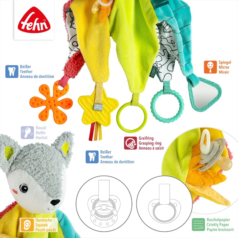 Fehn Stuffed Animals Fehn Baby Activity Comforter Fox Deluxe NEW