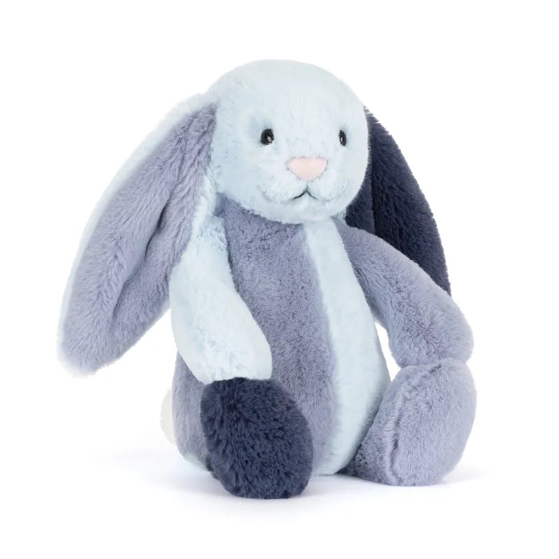 Jellycat Puddlesea Bunny soft plush toy – multi shade of blue bunny with floppy ears
