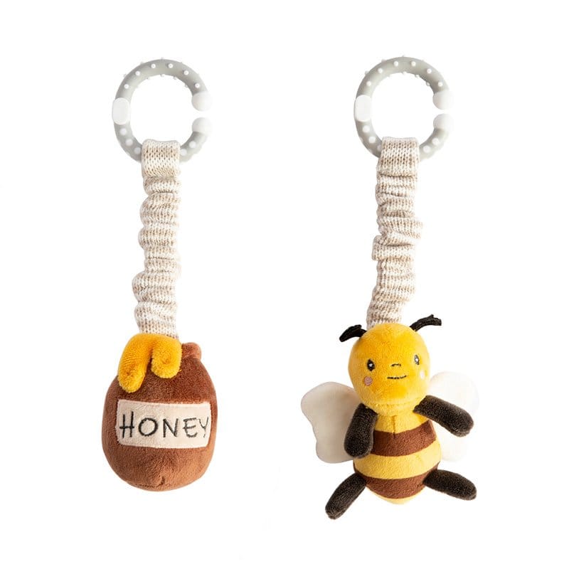 Living Textiles Baby Living Textiles 2-Pack Stroller Toys - Bee & Honey Pot - NEW