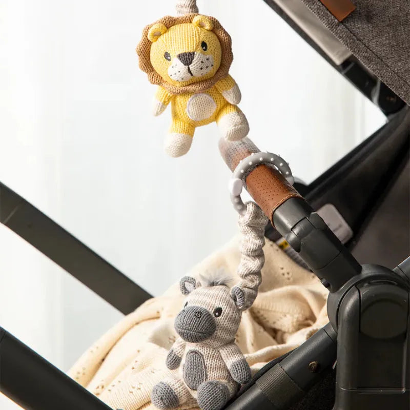 Living Textiles Baby Living Textiles 2-Pack Stroller Toys - Zebra & Lion - NEW
