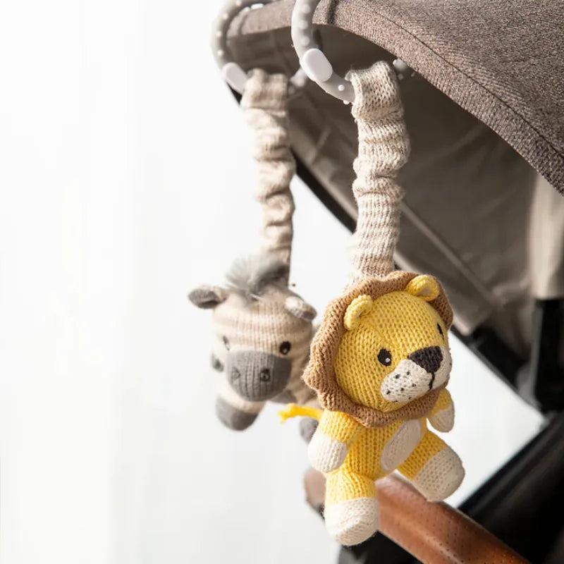 Living Textiles Baby Living Textiles 2-Pack Stroller Toys - Zebra & Lion - NEW
