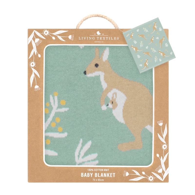 Living Textiles Baby Living Textiles Australiana Baby Blanket - Kangaroo/Green - NEW