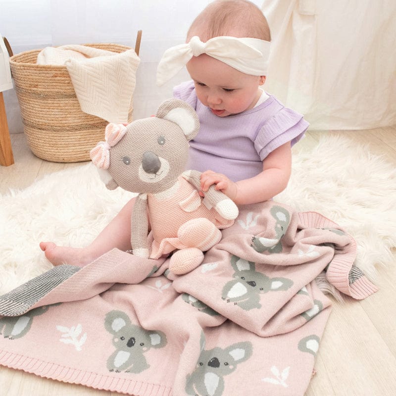 Living Textiles Baby Living Textiles Australiana Baby Blanket - Koala/Blush - NEW