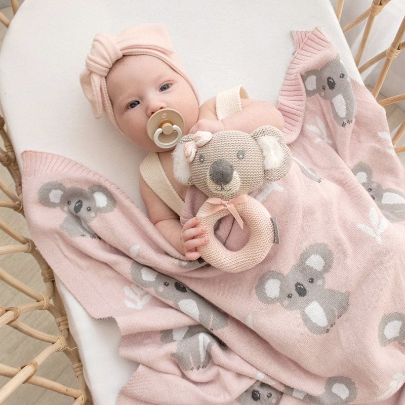 Living Textiles Baby Living Textiles Australiana Baby Blanket - Koala/Blush - NEW