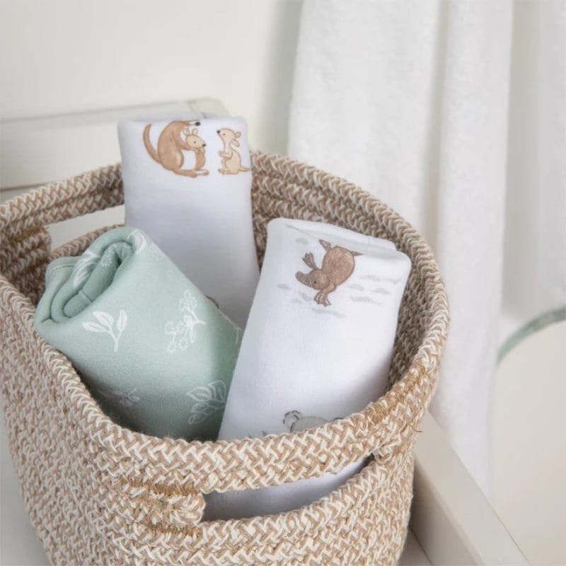 Living Textiles Baby & Toddler Living Textiles Organic Wash Cloths 3 pack - Australiana
