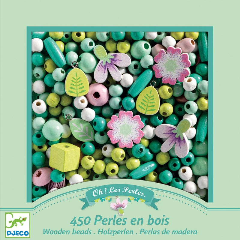 Neuroblastoma Australia DJECO Leaves and Flowers Wooden Beads (ages 4+) - NEW