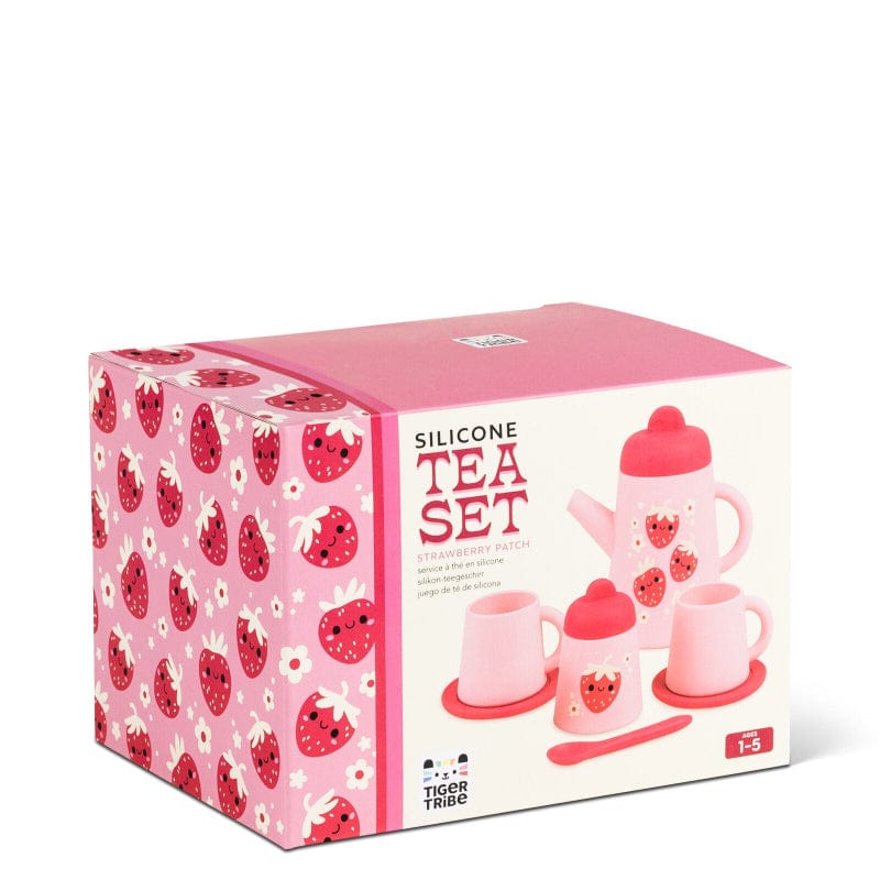 Tiger Tribe pretend play Tiger Tribe Silicone Tea Set - Strawberry Patch (ages 12 months+)