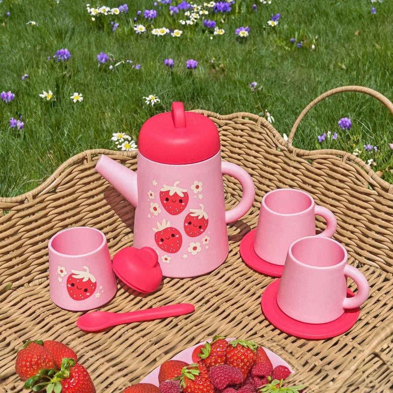 Tiger Tribe pretend play Tiger Tribe Silicone Tea Set - Strawberry Patch (ages 12 months+)