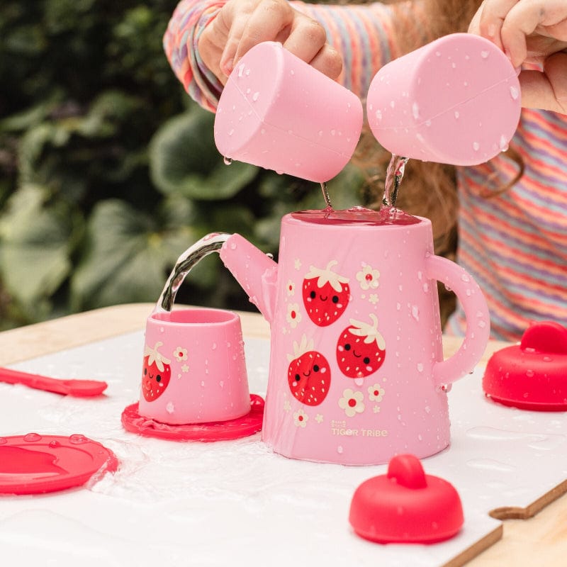 Tiger Tribe pretend play Tiger Tribe Silicone Tea Set - Strawberry Patch (ages 12 months+)