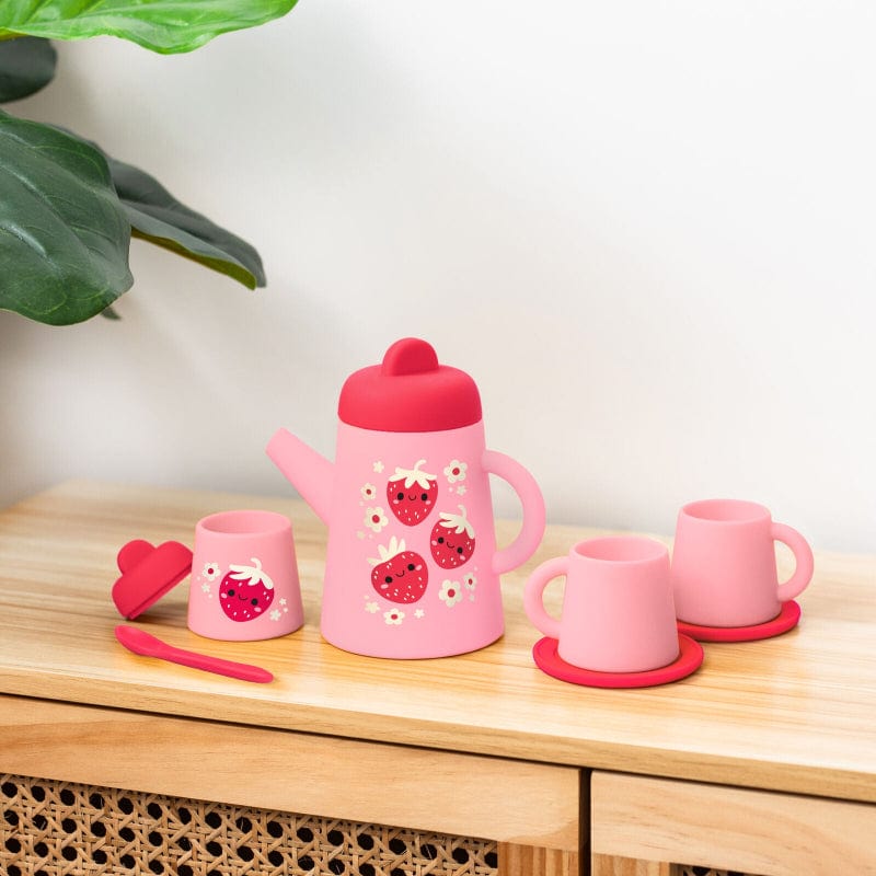 Tiger Tribe pretend play Tiger Tribe Silicone Tea Set - Strawberry Patch (ages 12 months+)