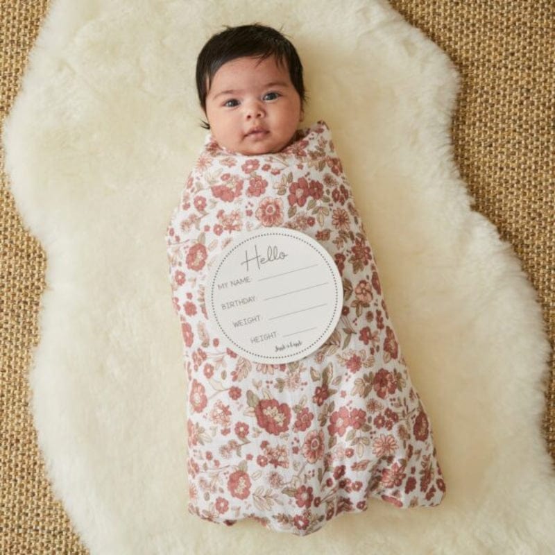 Jiggle &amp; Giggle Juliet Muslin Wrap &amp; Arrival Card
