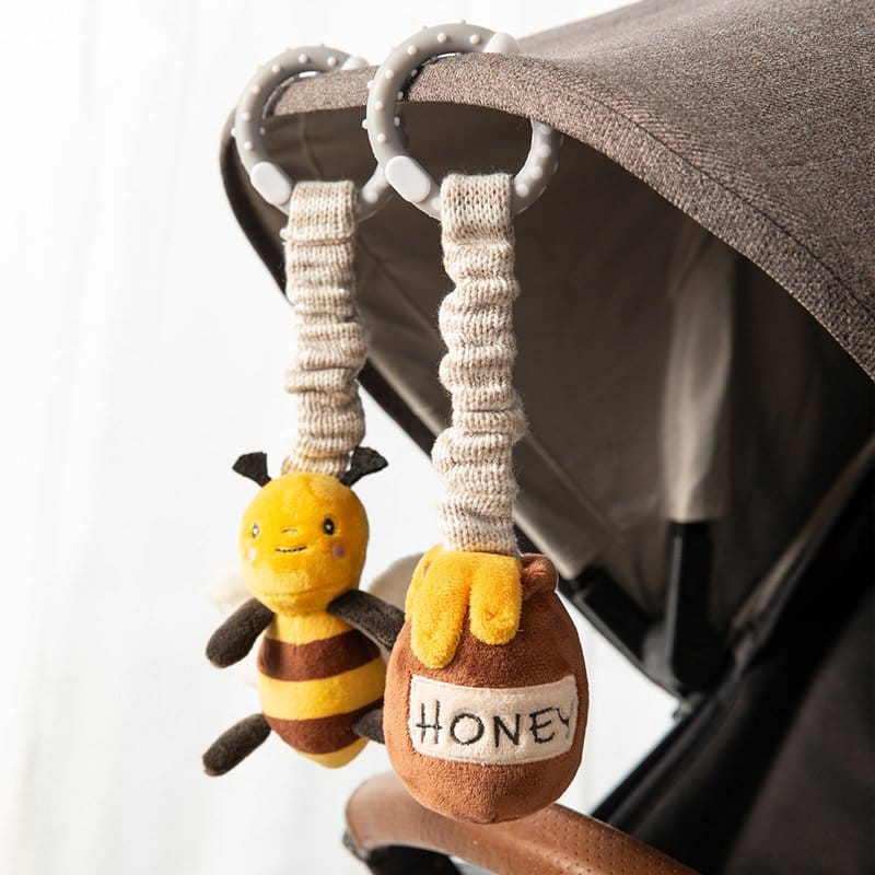 Living Textiles Baby Living Textiles 2-Pack Stroller Toys - Bee & Honey Pot - NEW