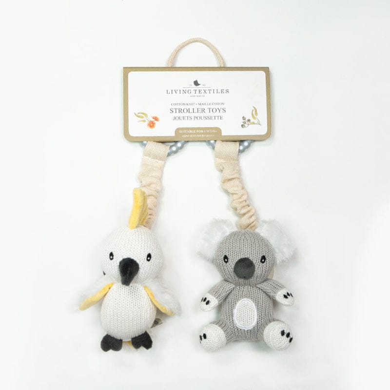 Living Textiles Baby Living Textiles 2-Pack Stroller Toys - Koala & Cockatoo - NEW