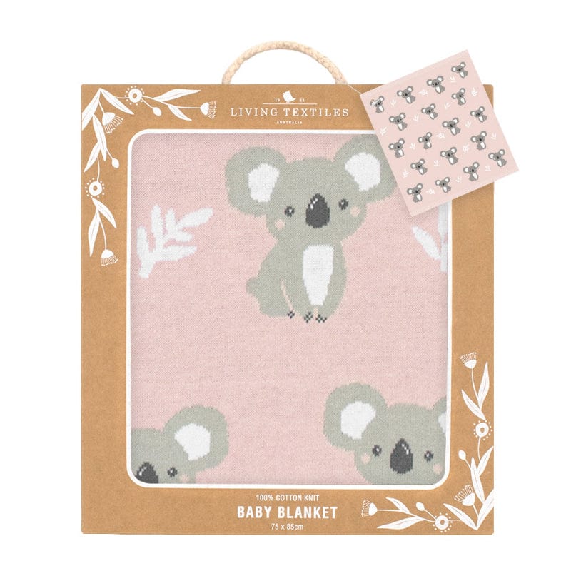 Living Textiles Baby Living Textiles Australiana Baby Blanket - Koala/Blush - NEW
