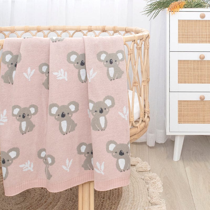 Living Textiles Baby Living Textiles Australiana Baby Blanket - Koala/Blush - NEW