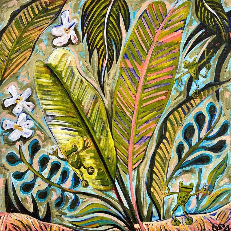 Neuroblastoma Australia Happy Frogs Tea Towel designed by Emma Blyth - NEW