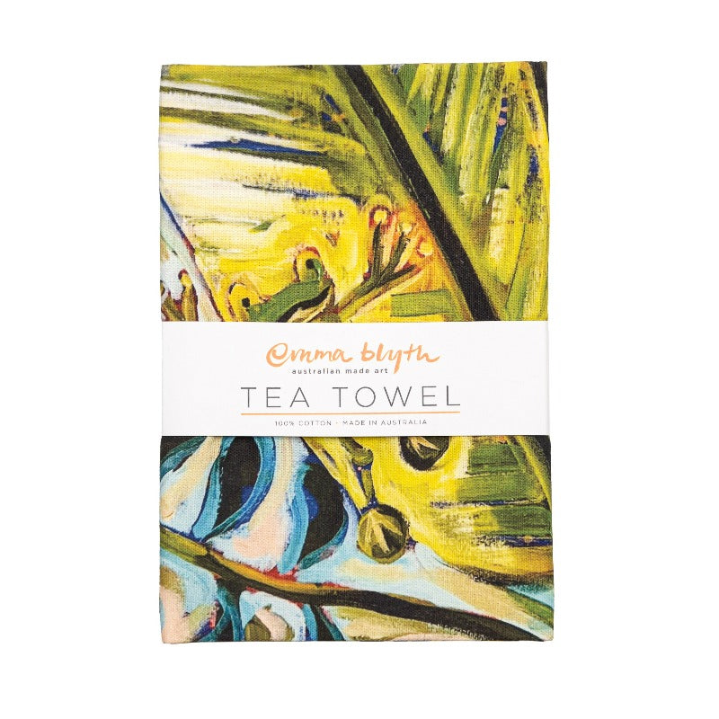 Neuroblastoma Australia Happy Frogs Tea Towel designed by Emma Blyth - NEW