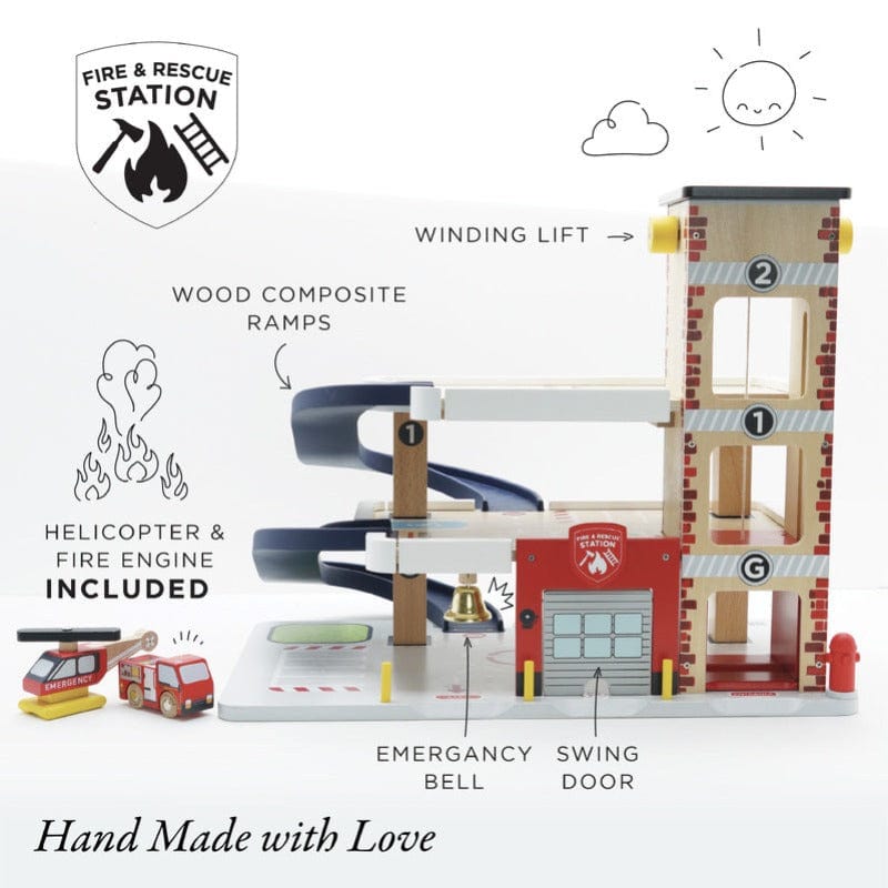 Neuroblastoma Australia Le Toy Van George's Fire & Rescue Garage (ages 3 years+) - NEW