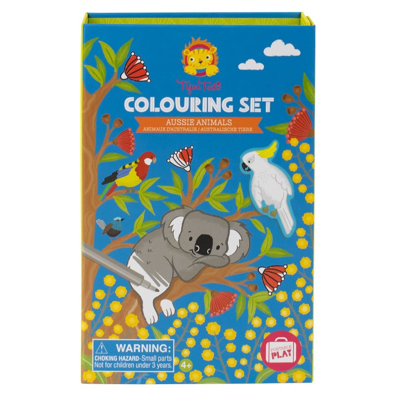 Neuroblastoma Australia Tiger Tribe Colouring Set - Aussie Animals (ages 4+) - NEW