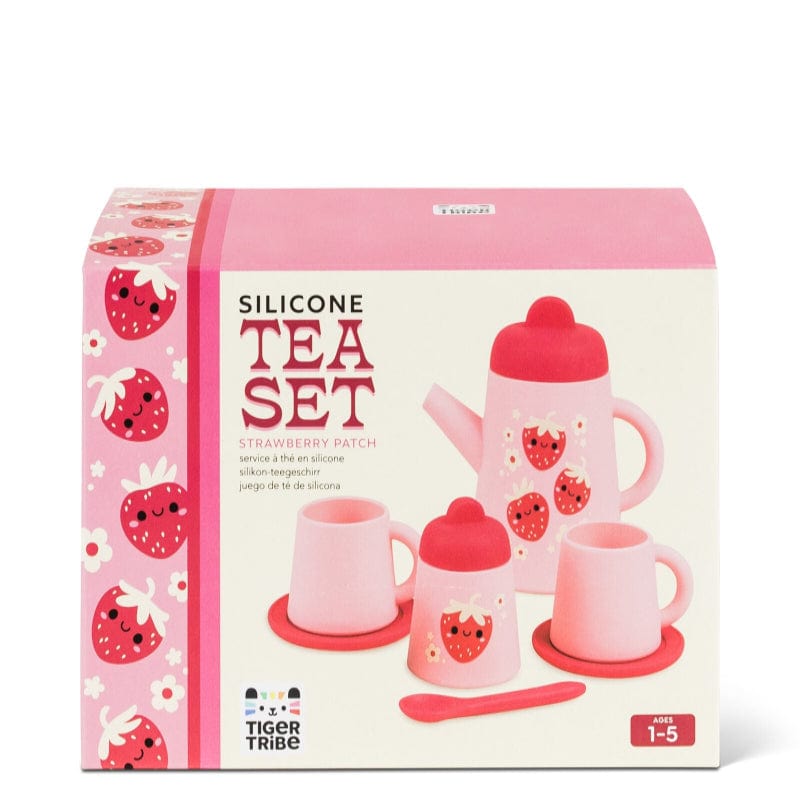 Tiger Tribe pretend play Tiger Tribe Silicone Tea Set - Strawberry Patch (ages 12 months+)