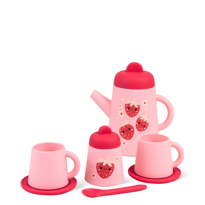 Tiger Tribe pretend play Tiger Tribe Silicone Tea Set - Strawberry Patch (ages 12 months+)