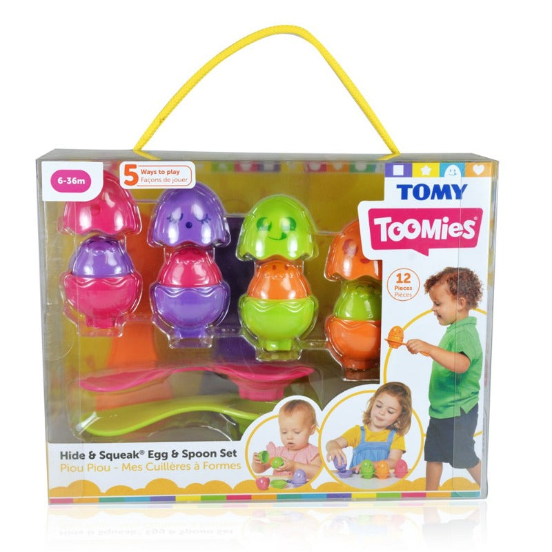 TOMY Hide &amp; Squeak Egg &amp; Spoon Set (ages 6 months+) 