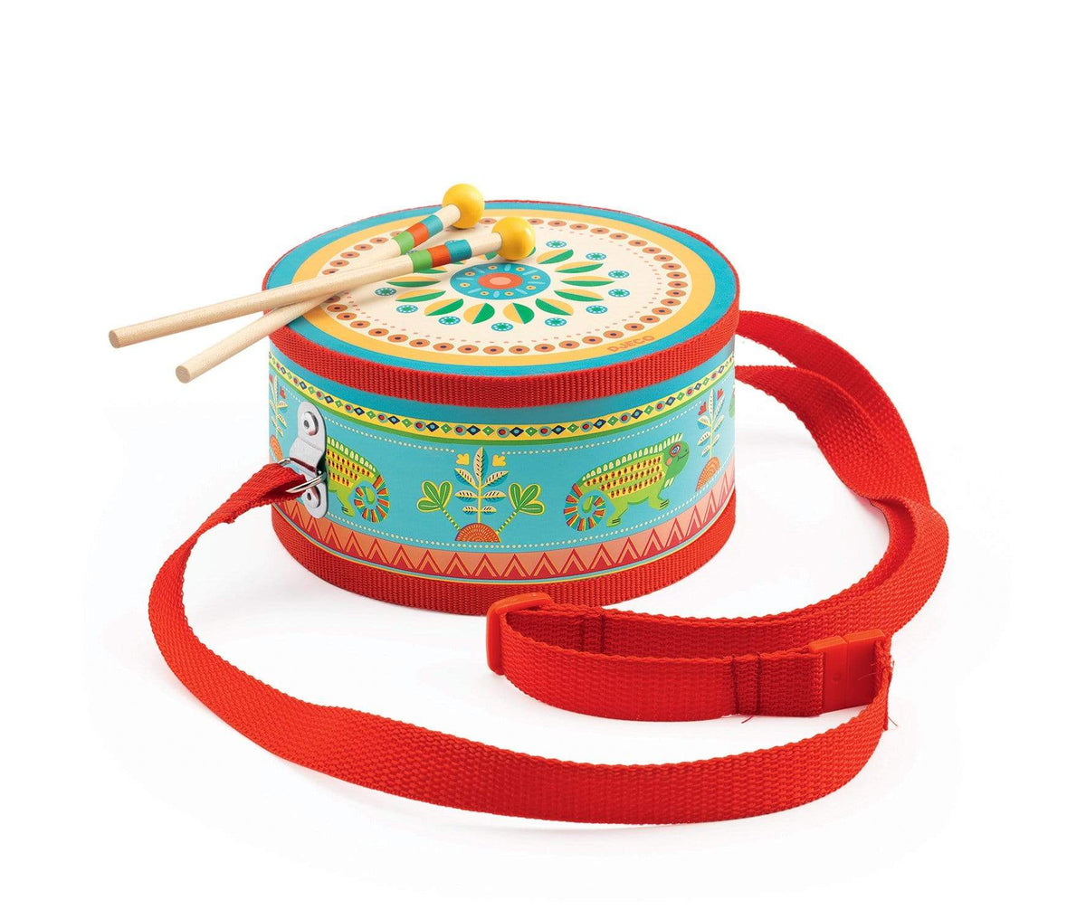 DJECO Animambo Drum (ages 2+) blue and red with sticks