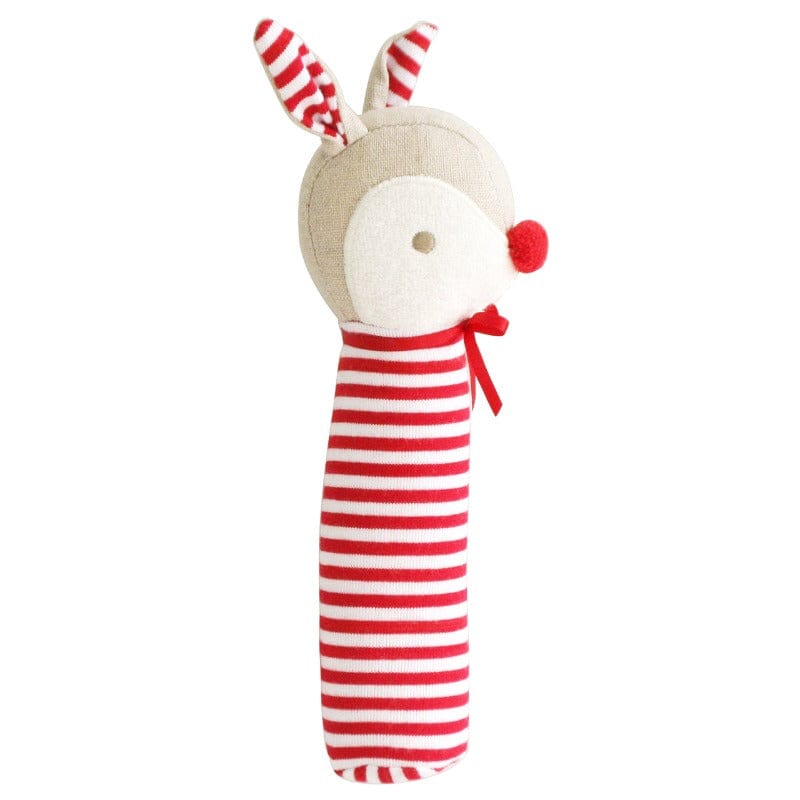 Neuroblastoma Australia Alimrose Rudolph Squeaker - Red Stripe (birth+) - NEW