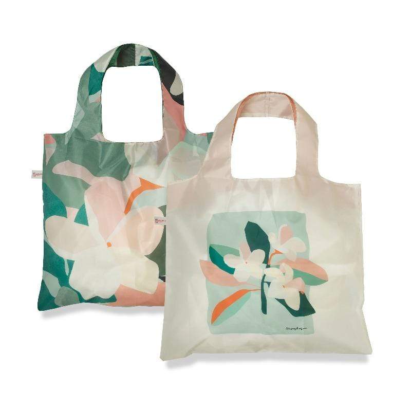 &quot;Sienna&#39;s Garden&quot; foldable shopping bags designed by artist Kimmy Hogan (set of 2)