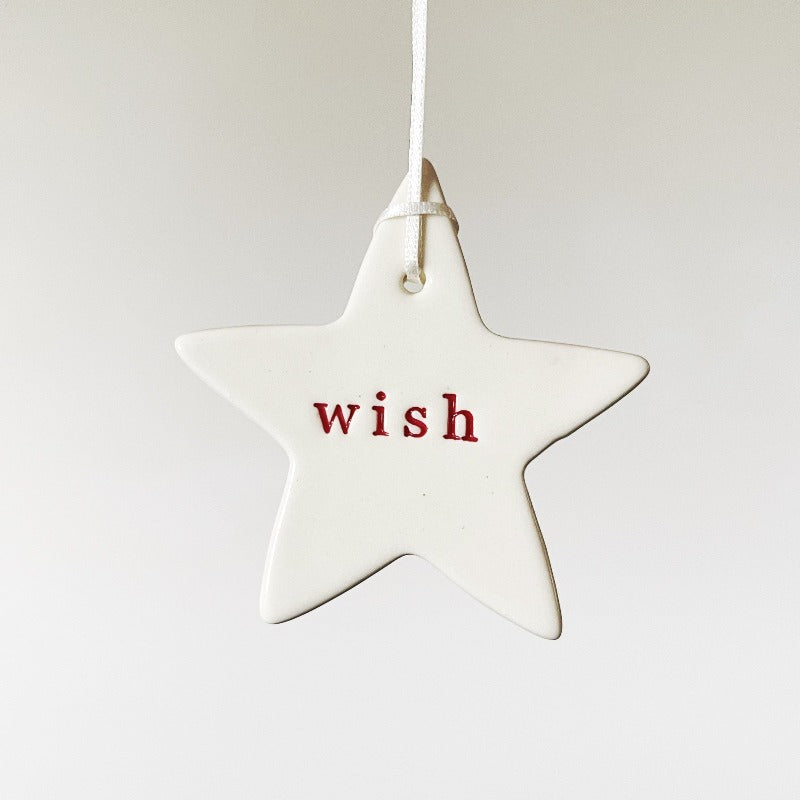 Neuroblastoma Handmade Ceramic Christmas Ornaments - Wish + Hope Stars (set of 2)